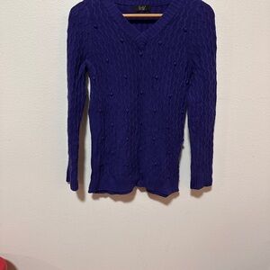 Vibrant Purple V-Neck Sweater
